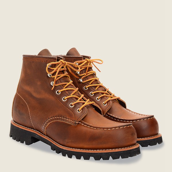 Red Wing Heritage Boots Mens Brown - Roughneck - 6-inchr Rough & Tough Leather - 1639204-BL